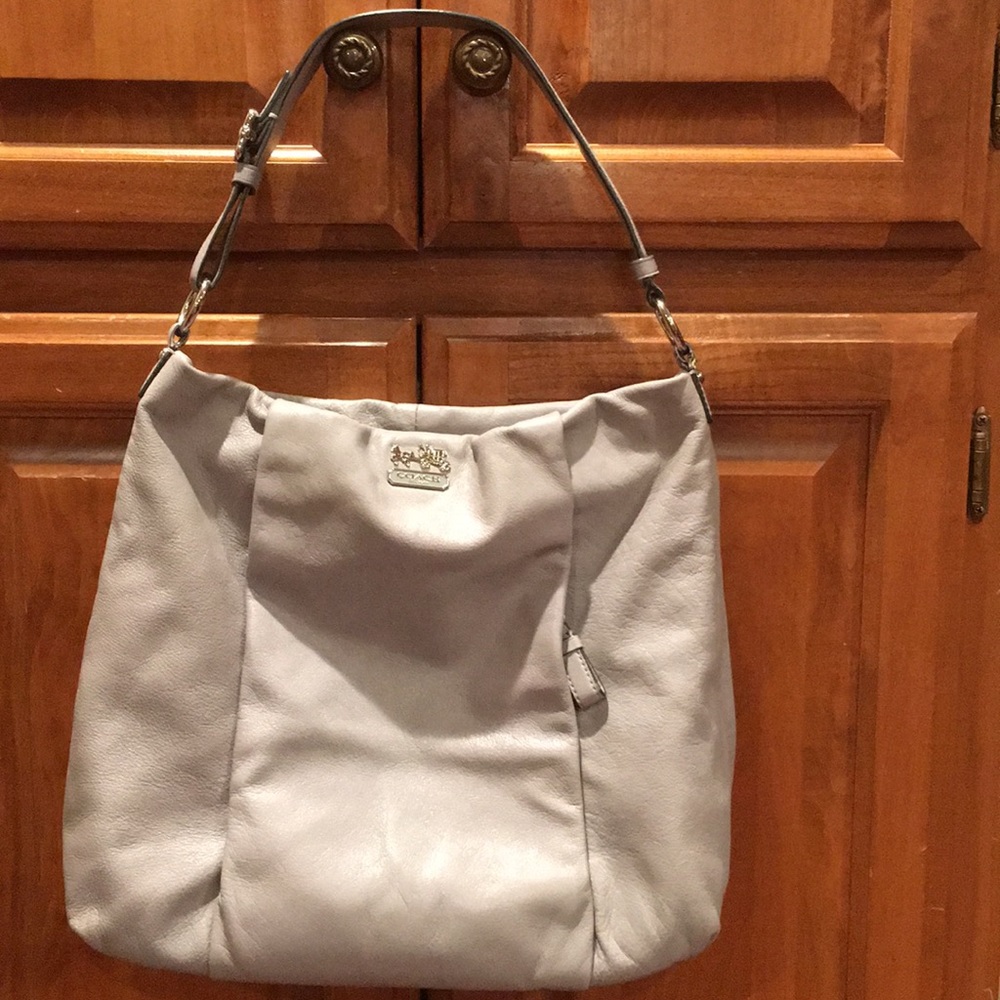 Coach Gray Leather Shoulder Bag